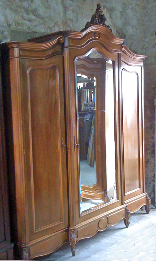 antique french triple door rococo style armoire